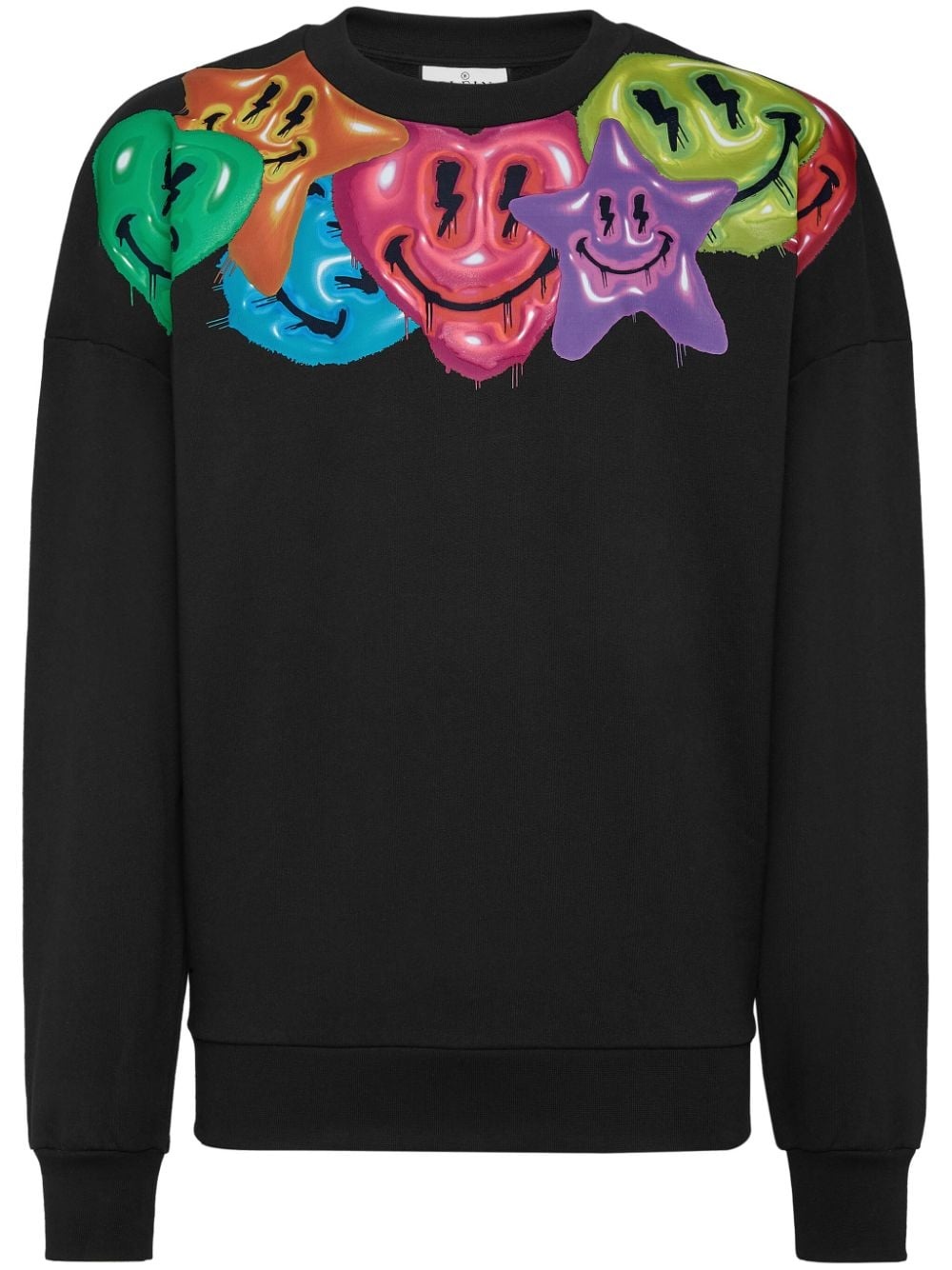 smiley face-print sweatshirt - 1