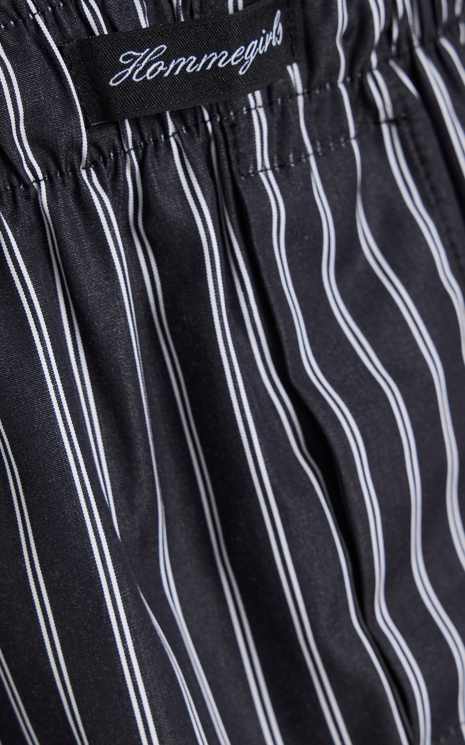 Striped Cotton Mini Boxer Skirt black - 5