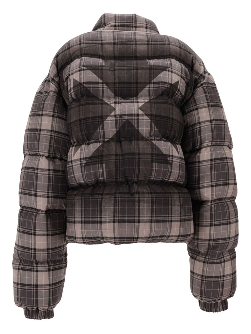 Off-White spray check flannel down jacket outlook