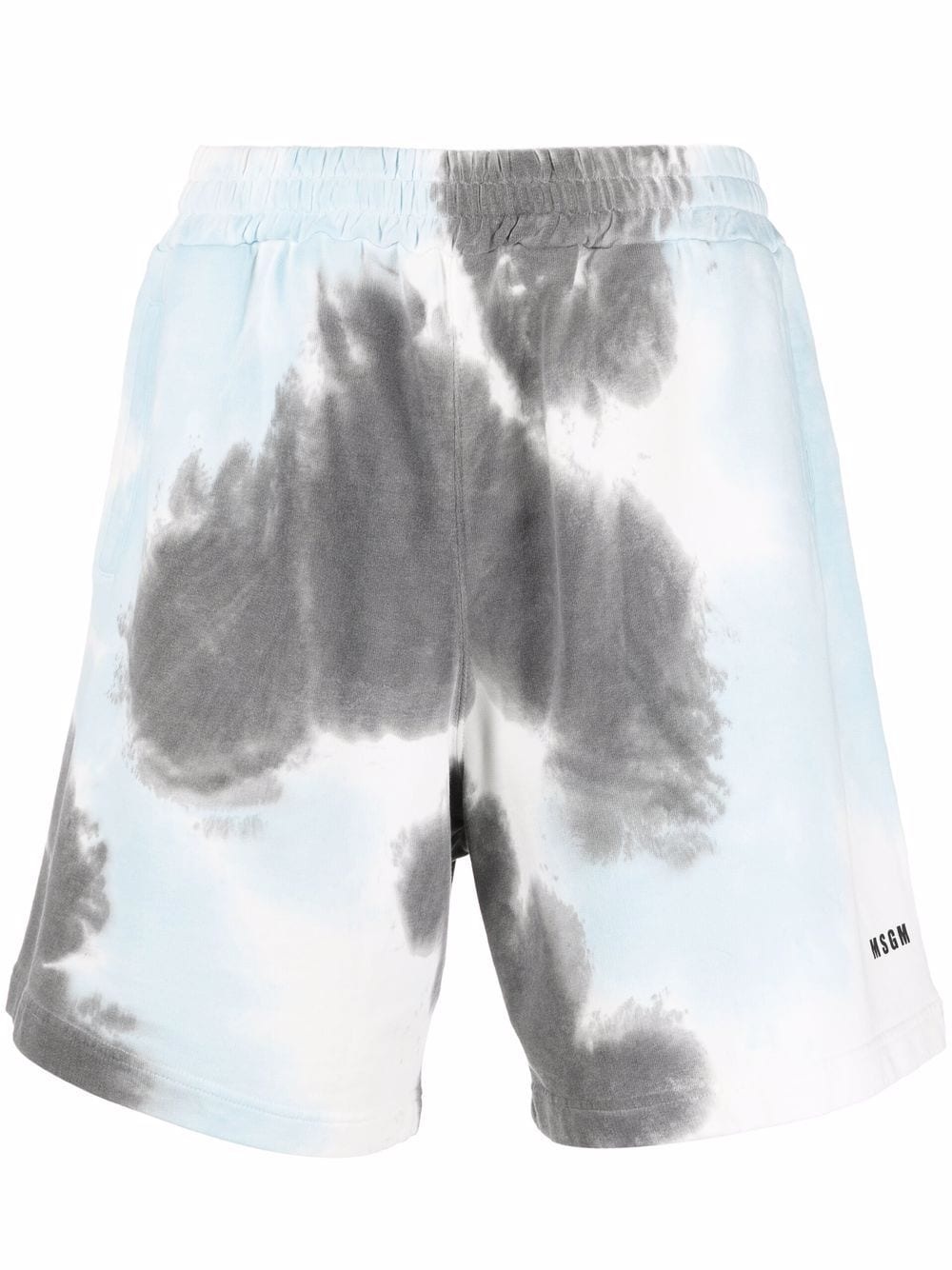 tie-dye print track shorts - 1