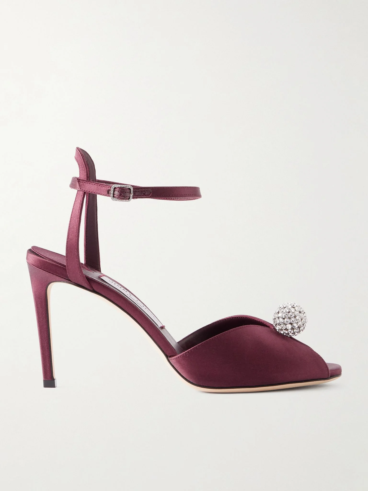 Sacora 85 crystal-embellished satin sandals Purple - 1