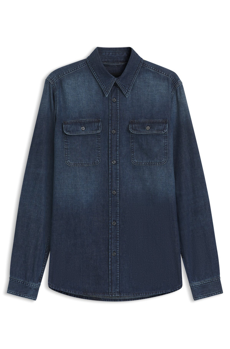 BECKHAM X BOSS SHIRT IN BLUE DENIM 1