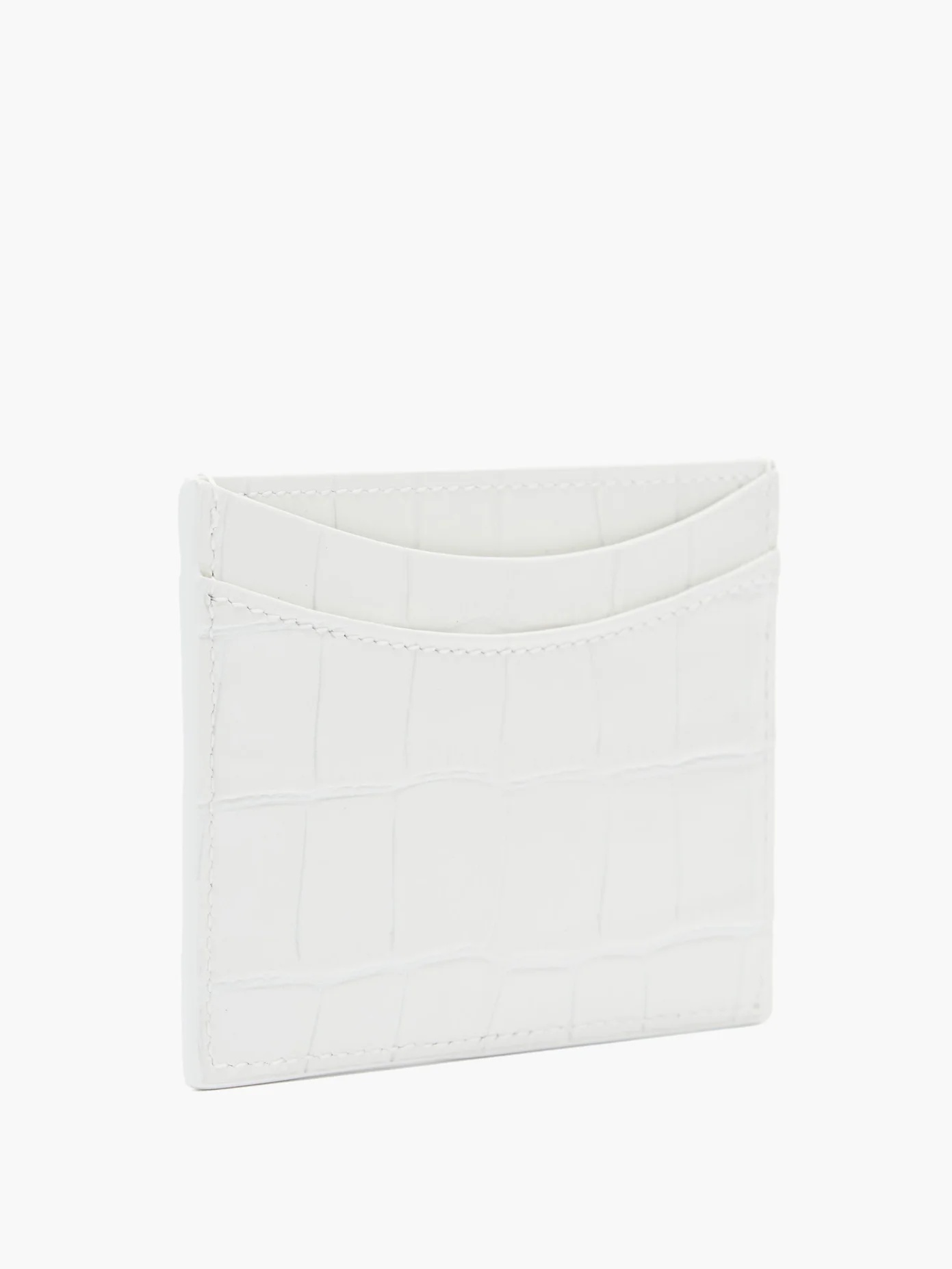 Hourglass crocodile-effect leather cardholder - 3