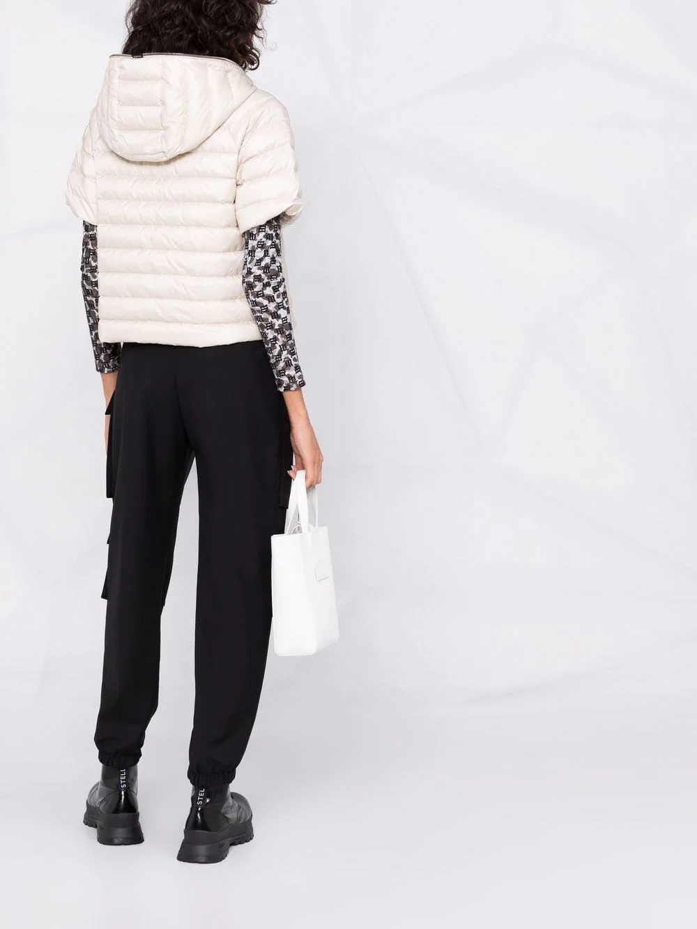 three-quarter sleeve puffer jacket - 6