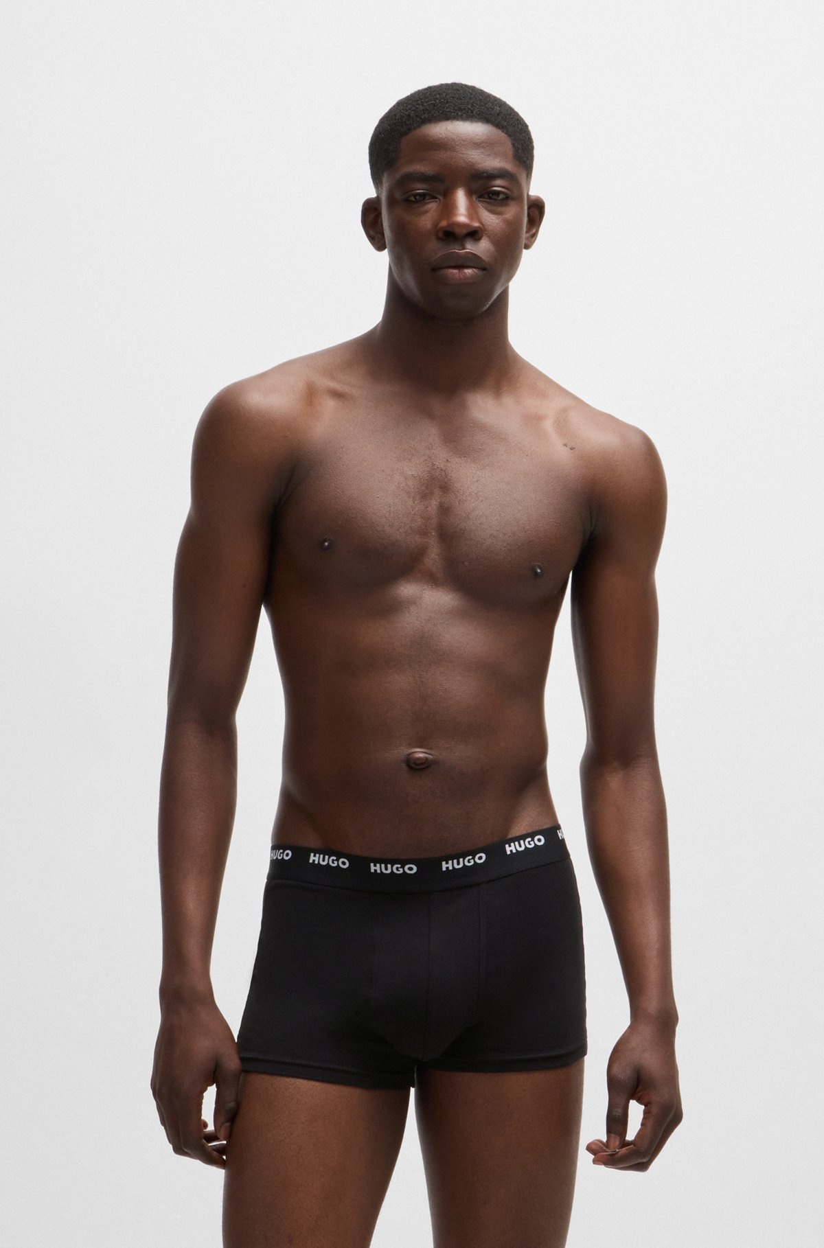 FIVE-PACK OF STRETCH-COTTON TRUNKS WITH LOGO WAISTBANDS - 5