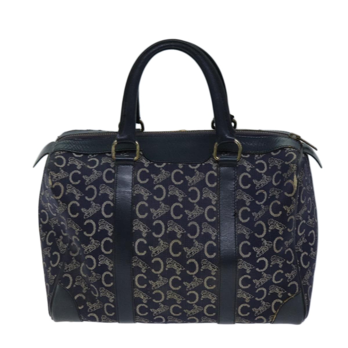 CELINE C Macadam Canvas Hand Bag Navy - 2