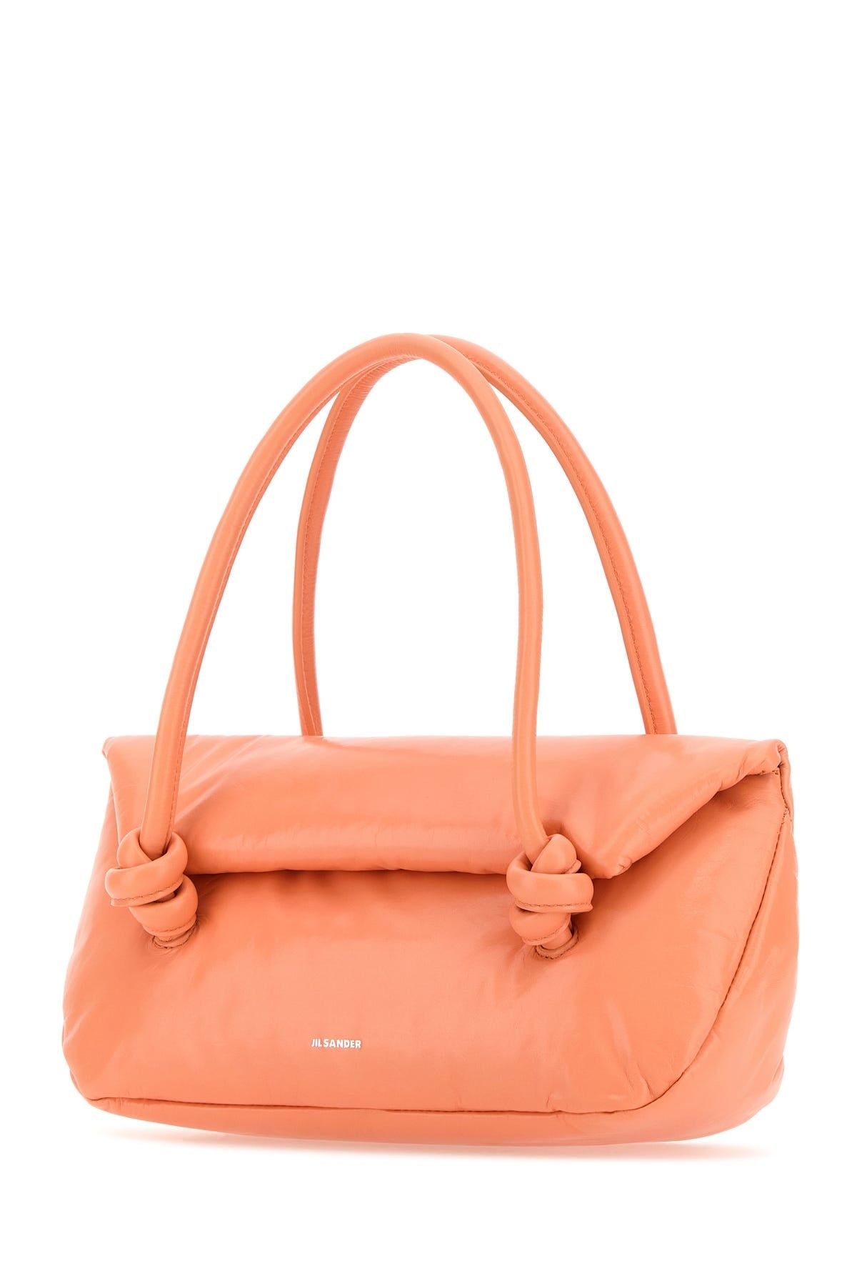【関税&送料込】Jil Sander Peach Pink Leather Handbag Jil Sander Peach pink leather small Knot Handle handbag