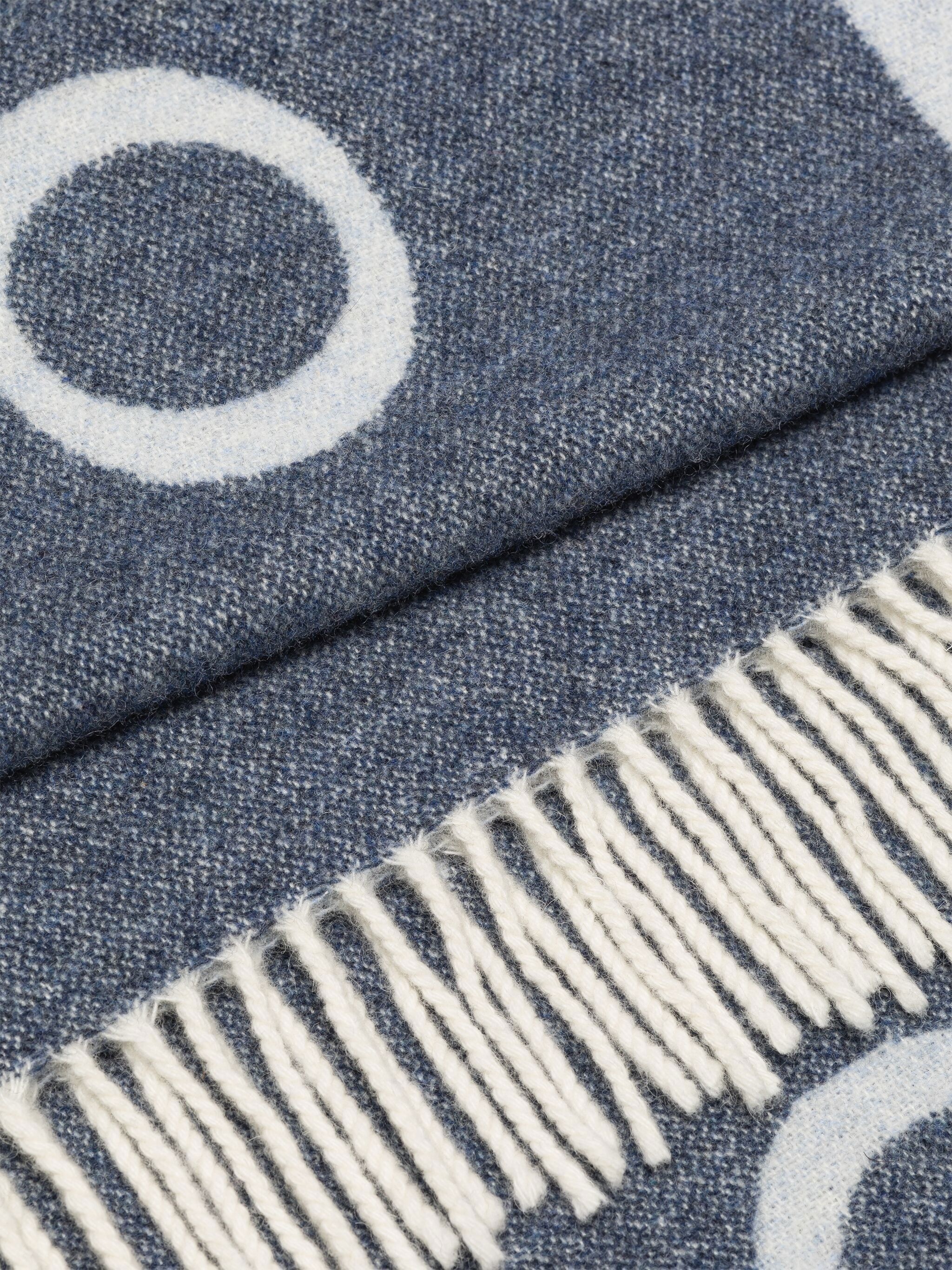 EDINBURGH BLUE WOOL LOGO SCARF - 2