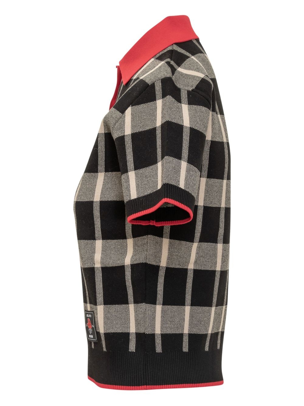checked polo top - 3