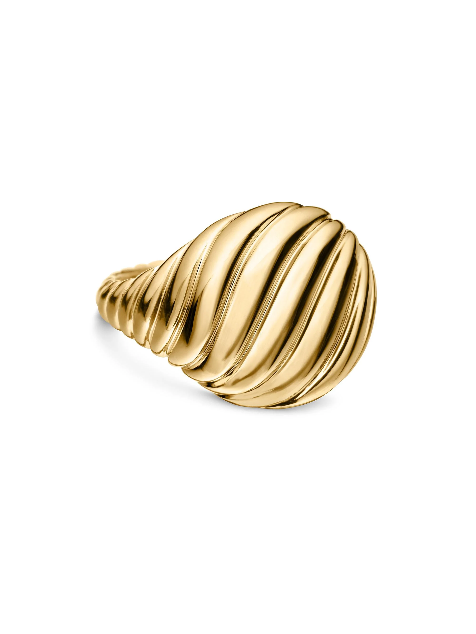 Women's Sculpted Cable Pinky Ring in 18K Yellow Gold, 13MM - Gold - 1