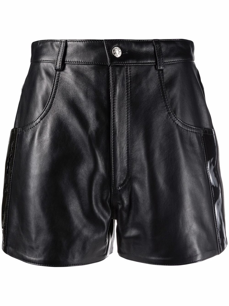 high-waisted leather shorts 1