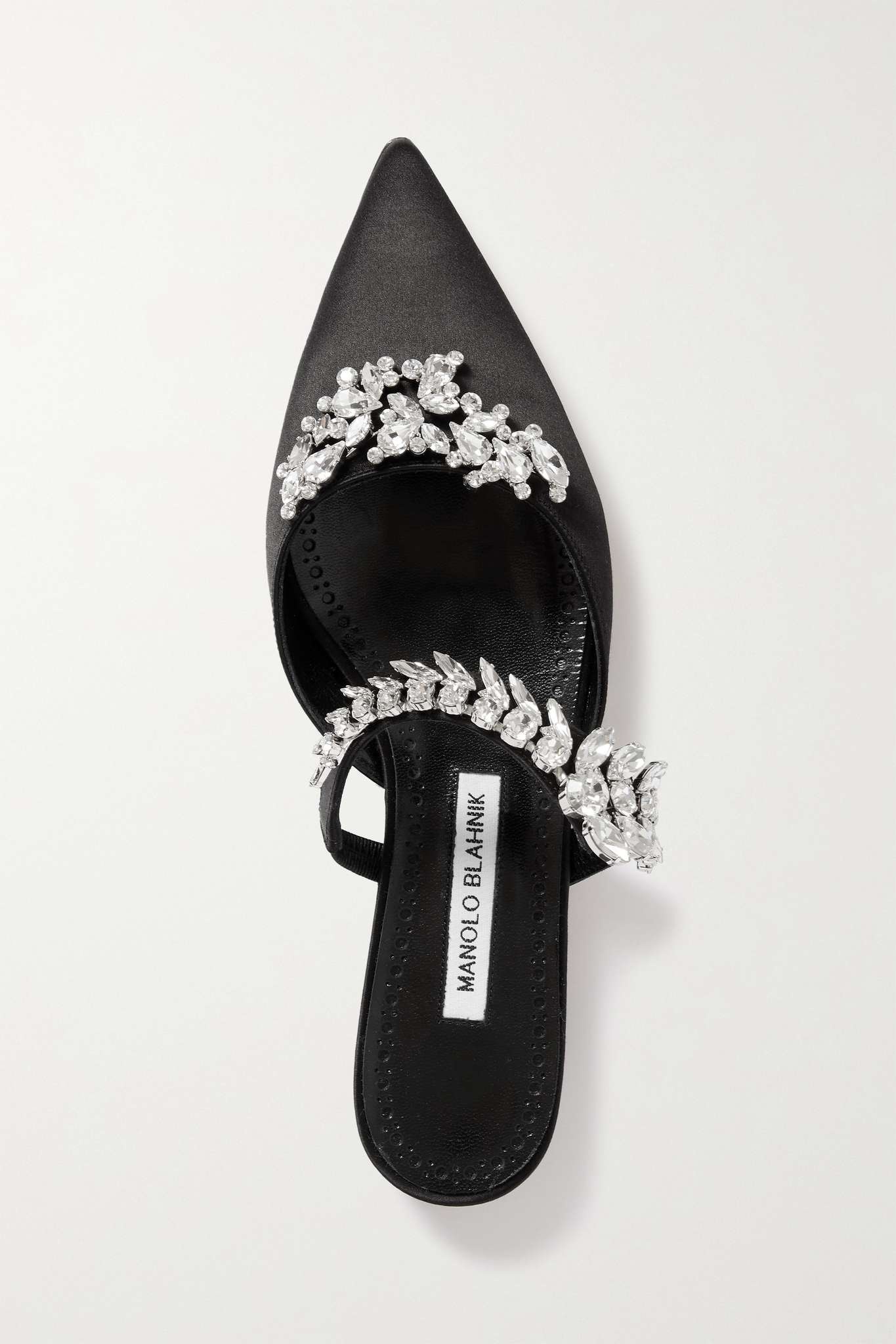 Lurum 45 crystal-embellished satin mules - 5