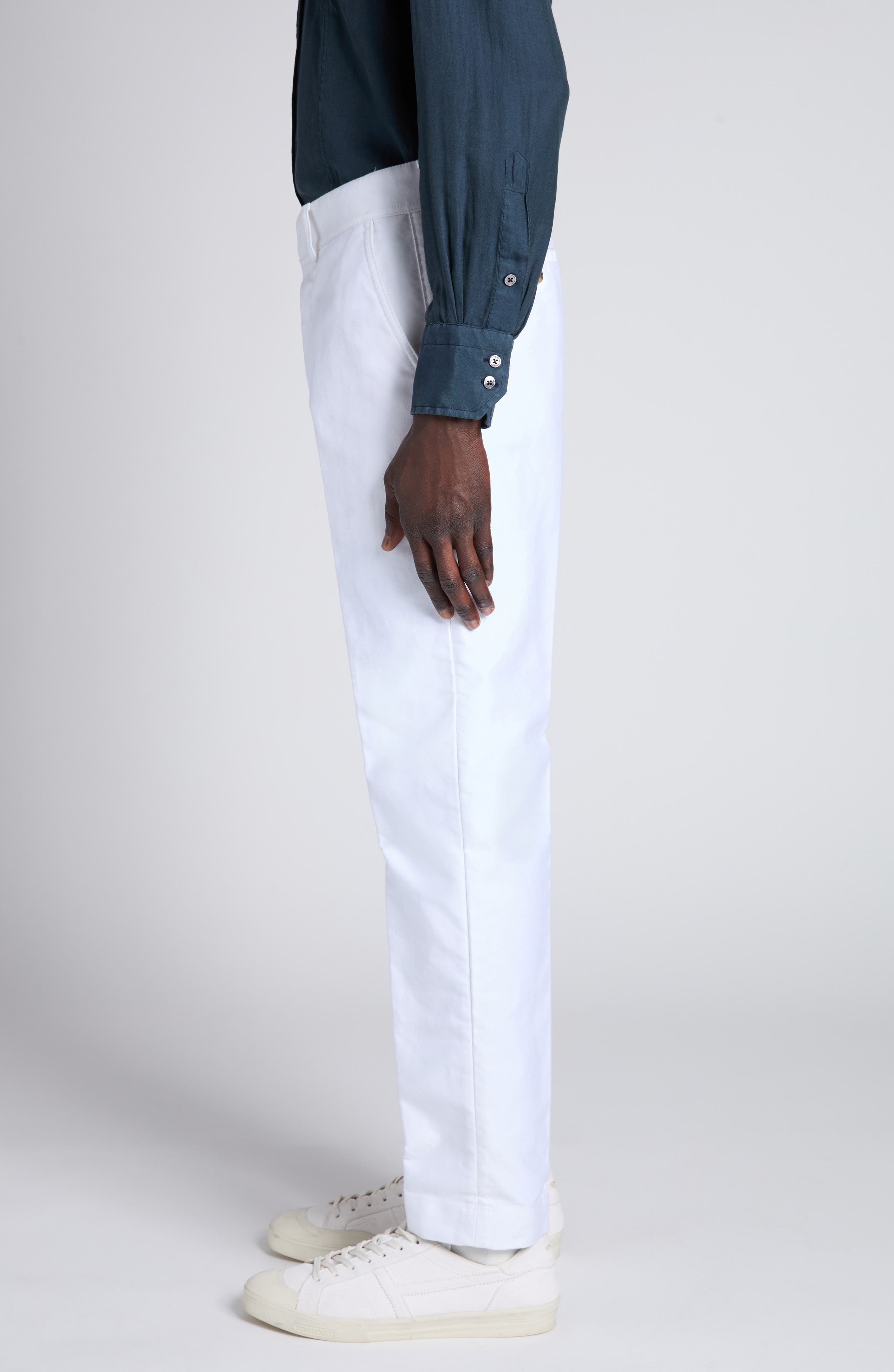 TOM FORD Brushed Cotton Sateen Chinos in Aw004 Ivory at Nordstrom - 4