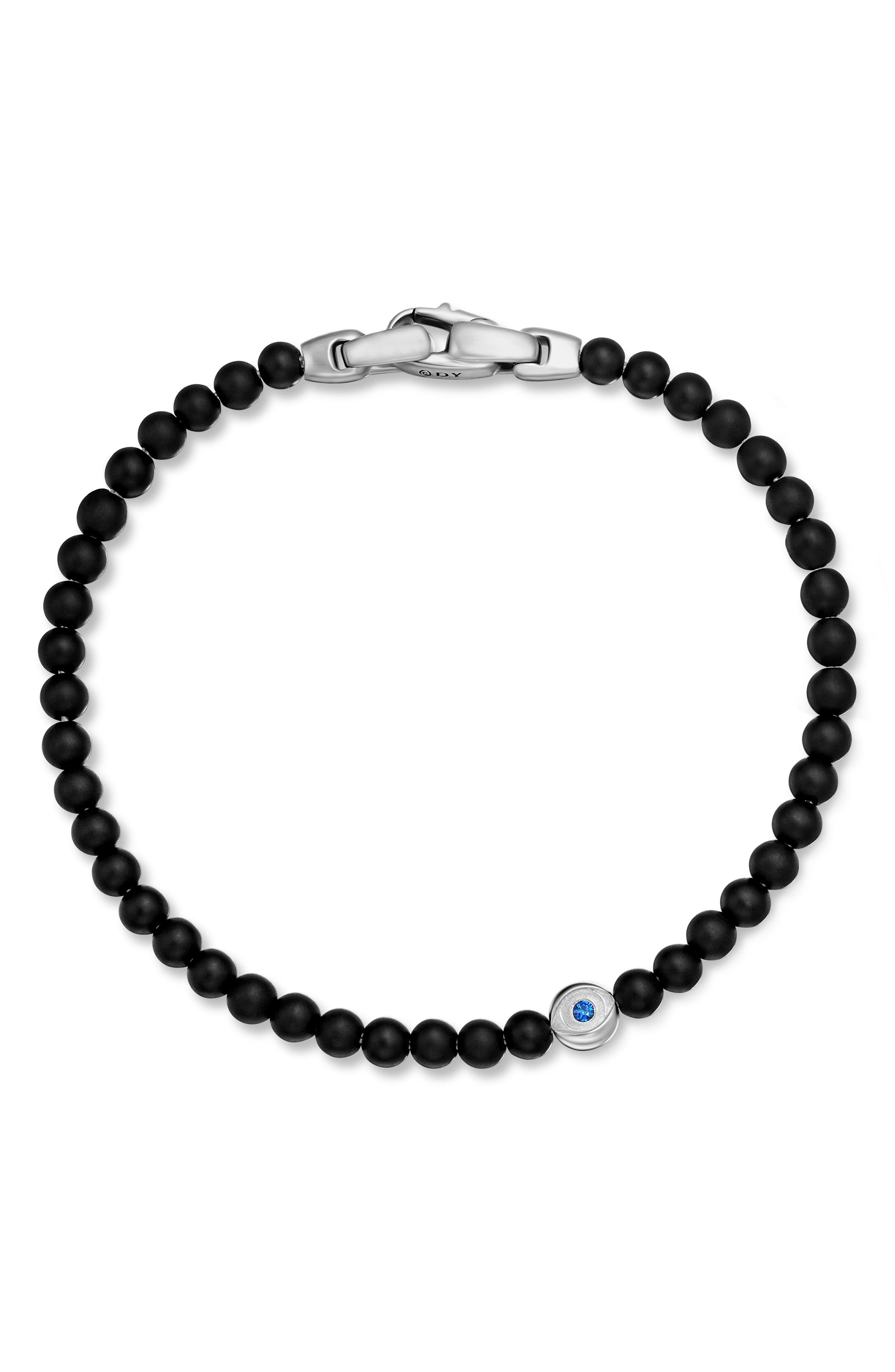 David Yurman Men's Spiritual Beads Evil Eye Bracelet with Black Onyx and Sapphire at Nordstrom - 7
