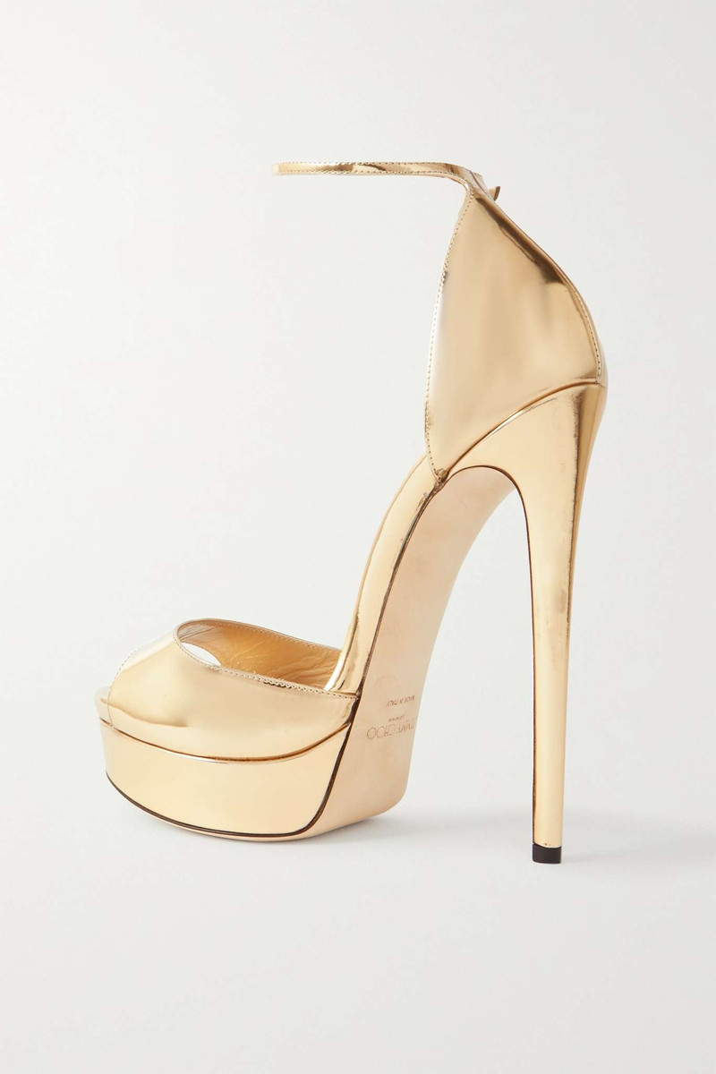 Max 150 metallic leather platform sandals 3