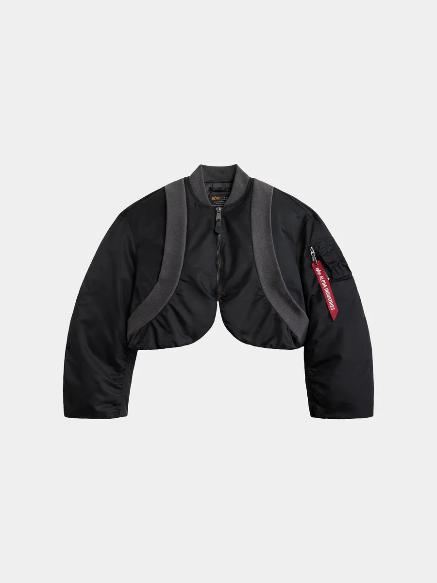 KNIT RIB MA-1 FLIGHT JACKET WOMENS - 1