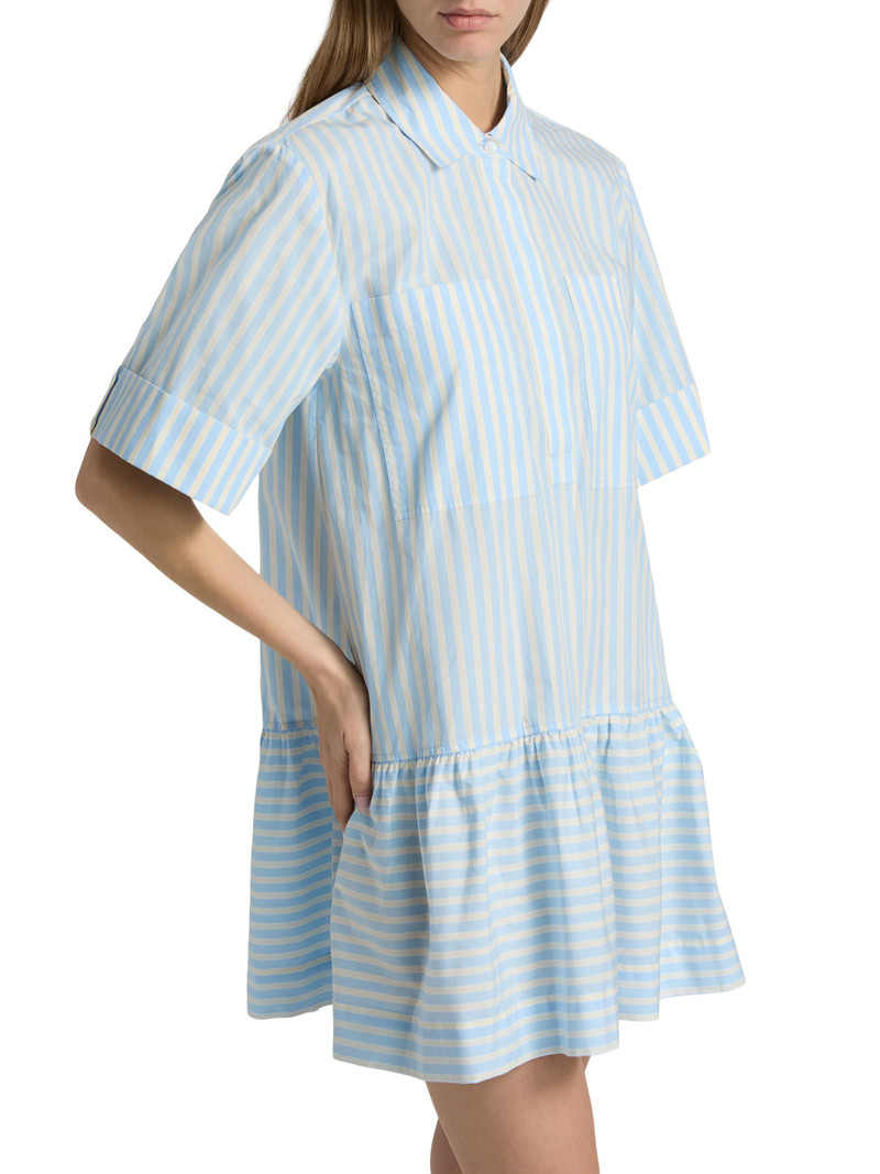 Women's Cris Striped Drop-Waist Shirtdress - Hydrangea Blue Stripe 4