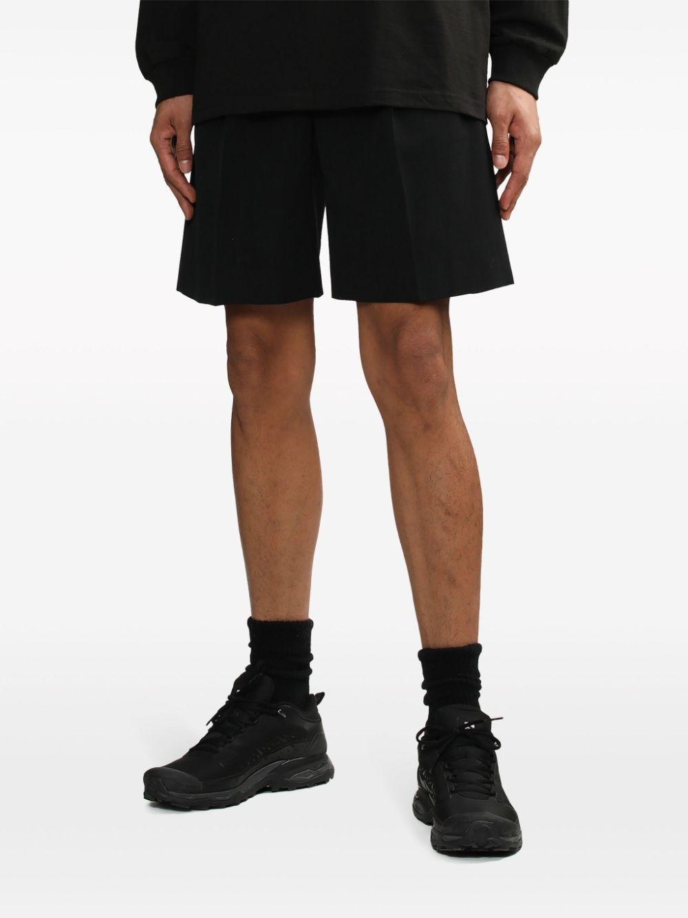 pleated wool-gabardine shorts - 3