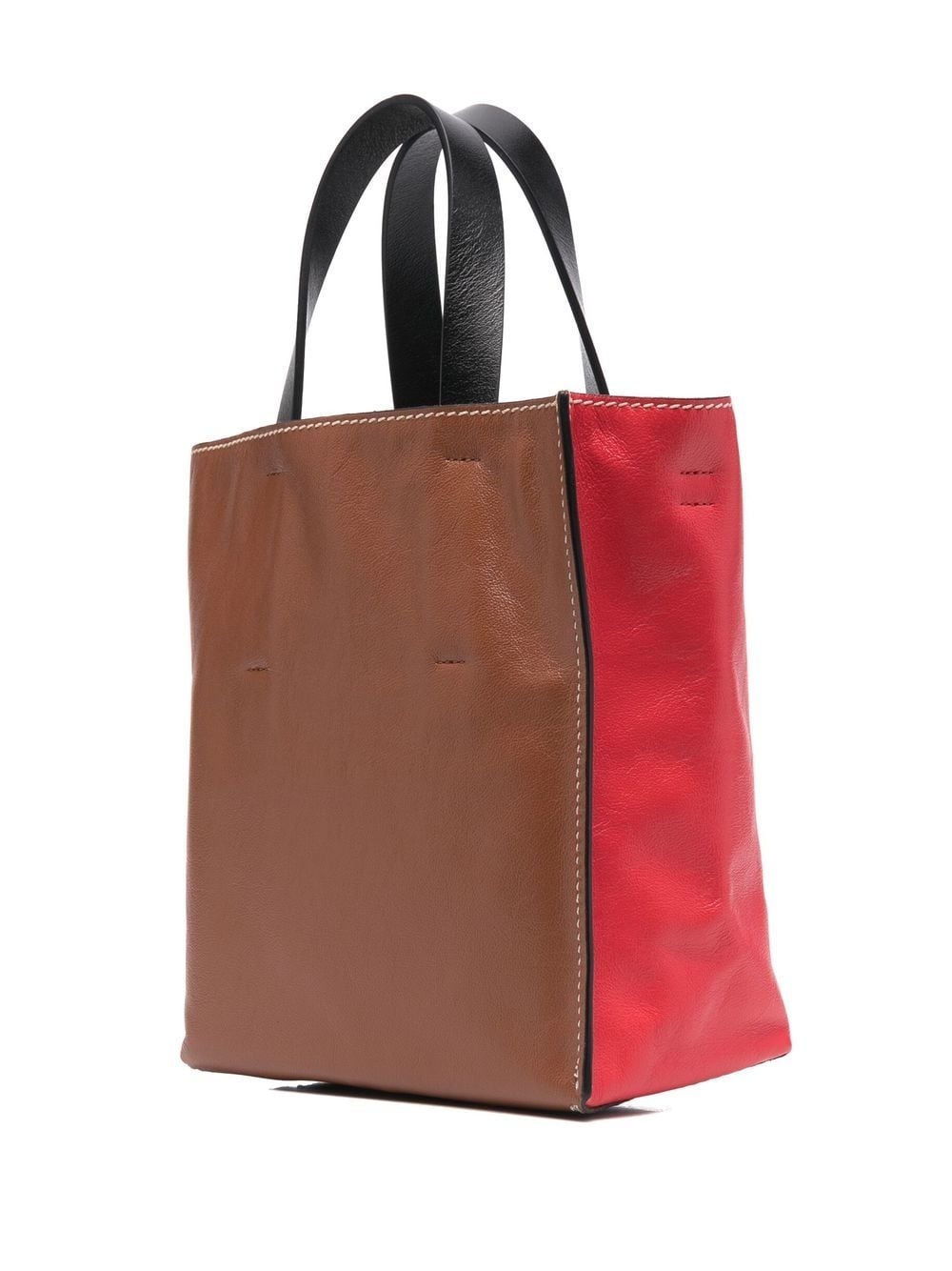 two-tone leather tote bag - 3