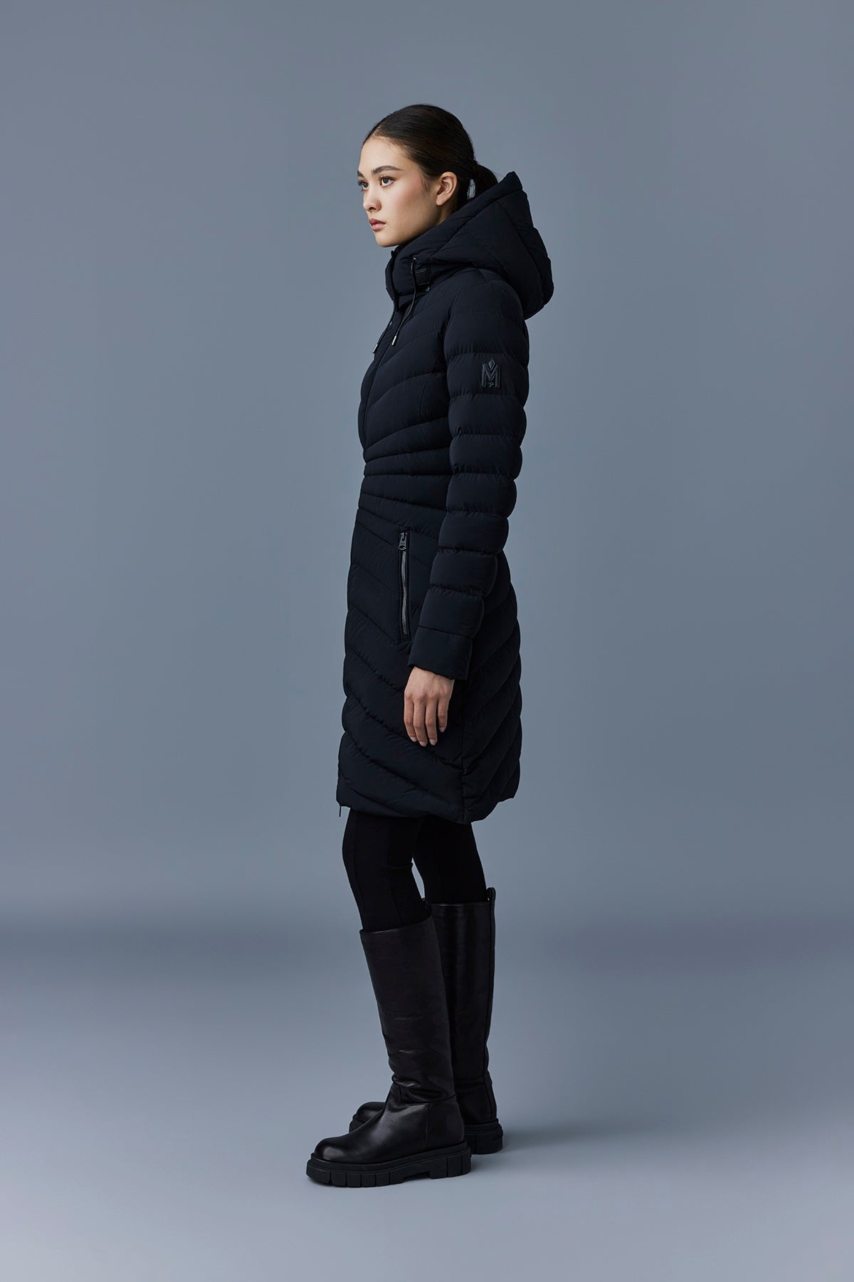 CAMEA-STR Stretch light down jacket with removable hood - 3