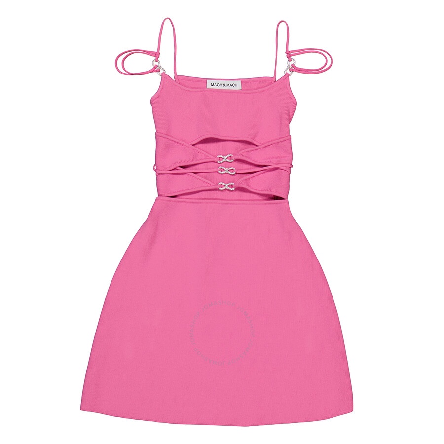 Mach & Mach Ladies Pink Matilde Crystal Bow Dresses - 2