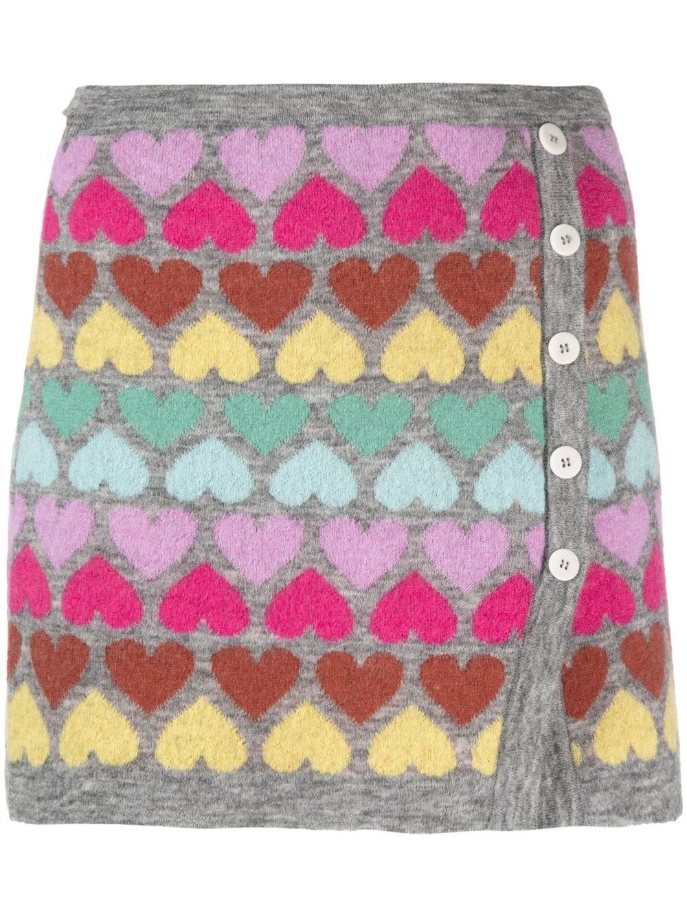heart-print mini skirt - 1