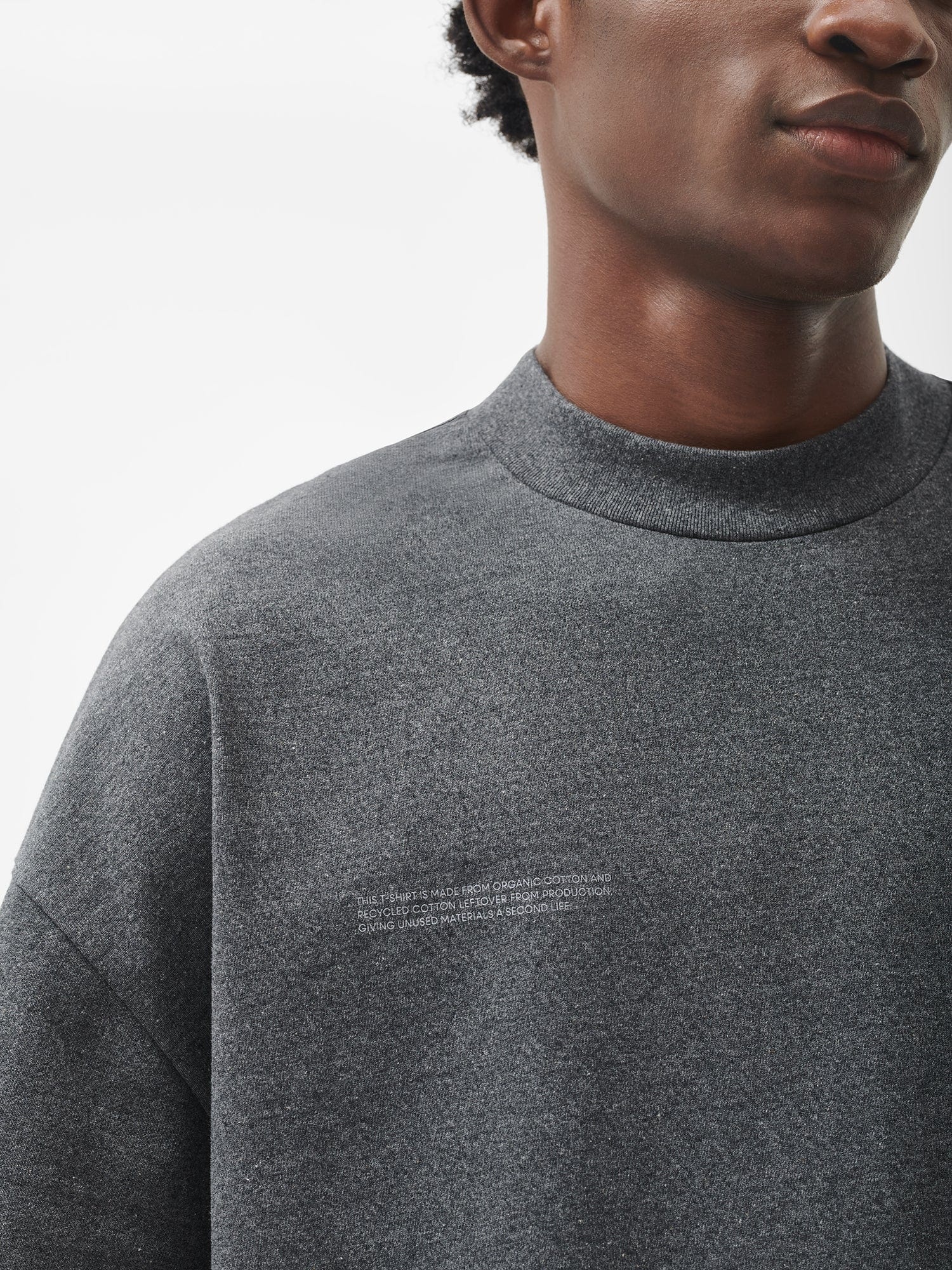 Mens Reclaimed Cotton Boxy T-shirt - Reclaim Charcoal - 3