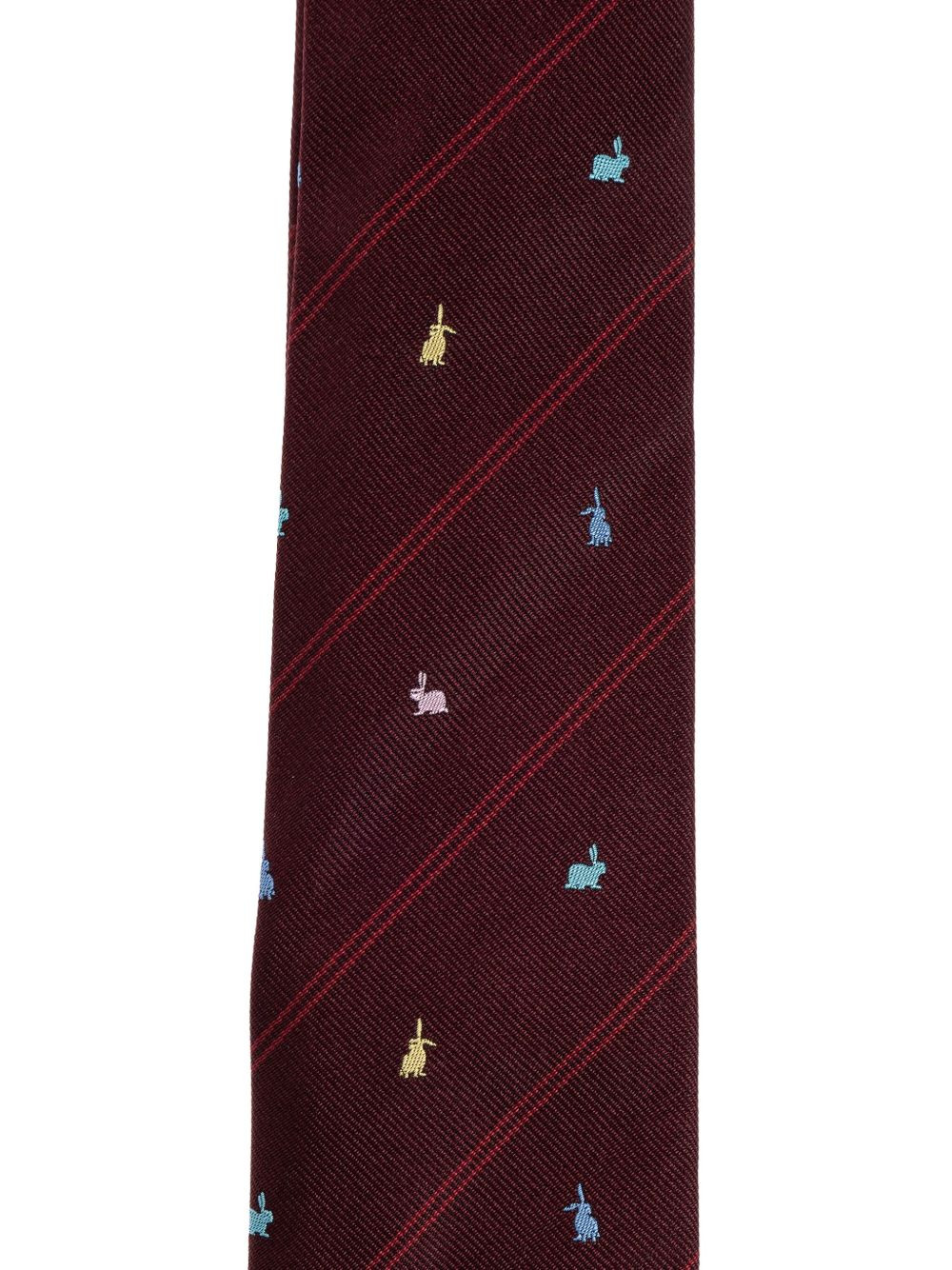 rabbit-print striped tie - 3