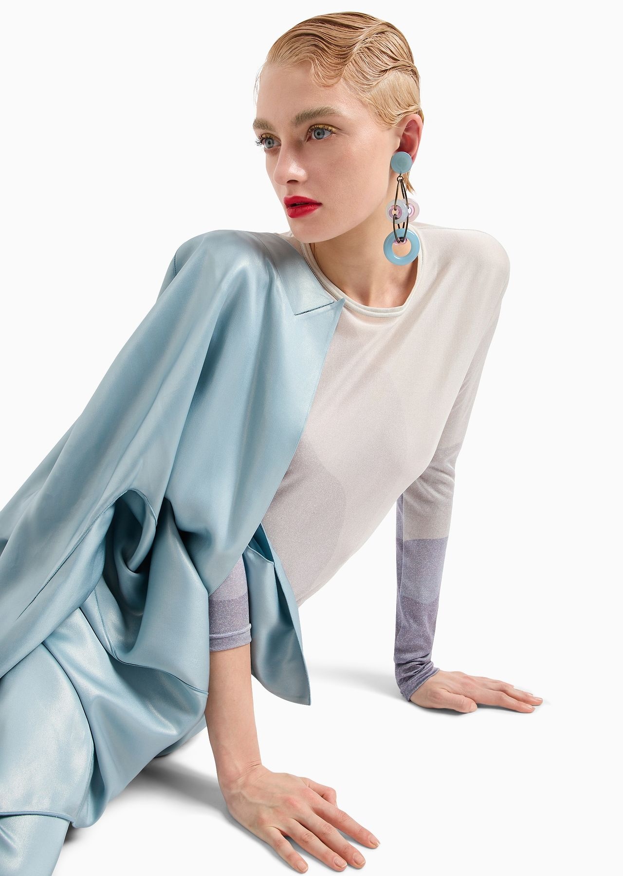Printed silk interlock crew-neck jumper - 6