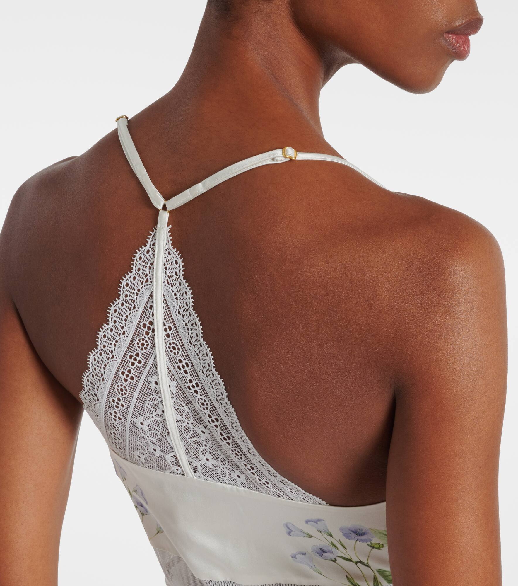 Floral silk satin slip dress - 6