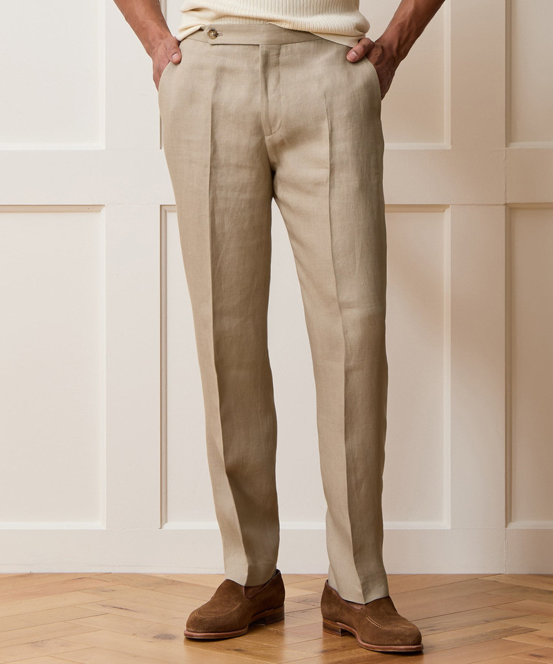 TODD SNYDER Italian Linen Side Tab Trouser outlook