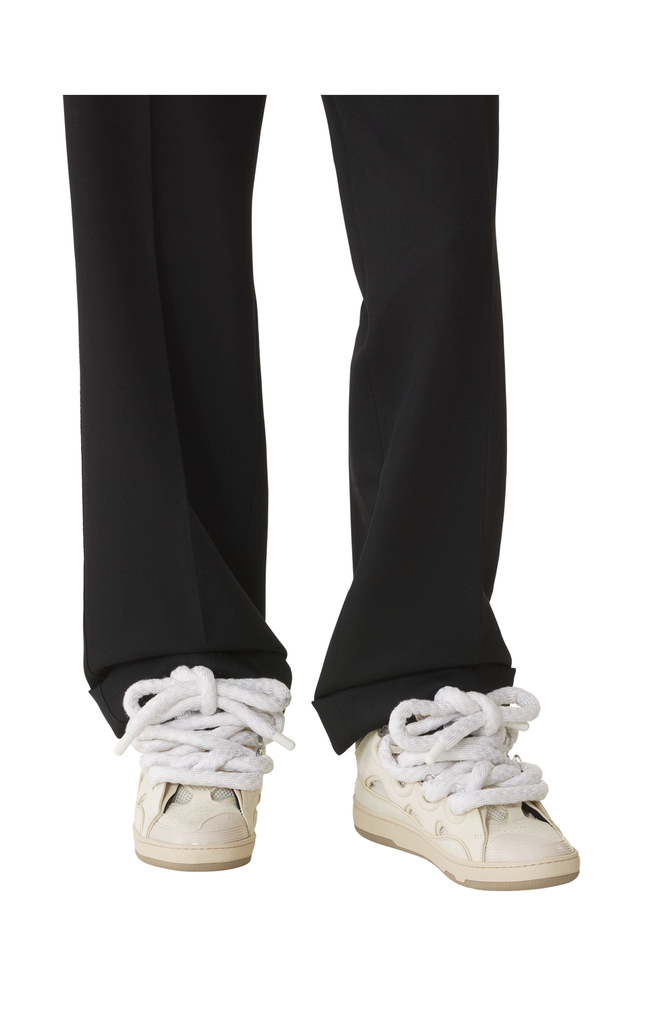 Lanvin Curb Sneakers In Leather With Snake Laces in Beige/black at Nordstrom - 7
