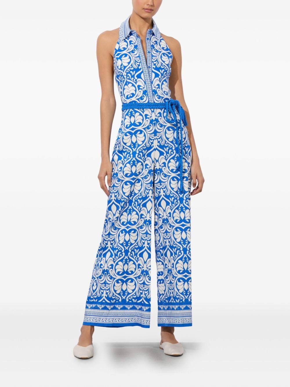 floral-print halterneck jumpsuit - 2