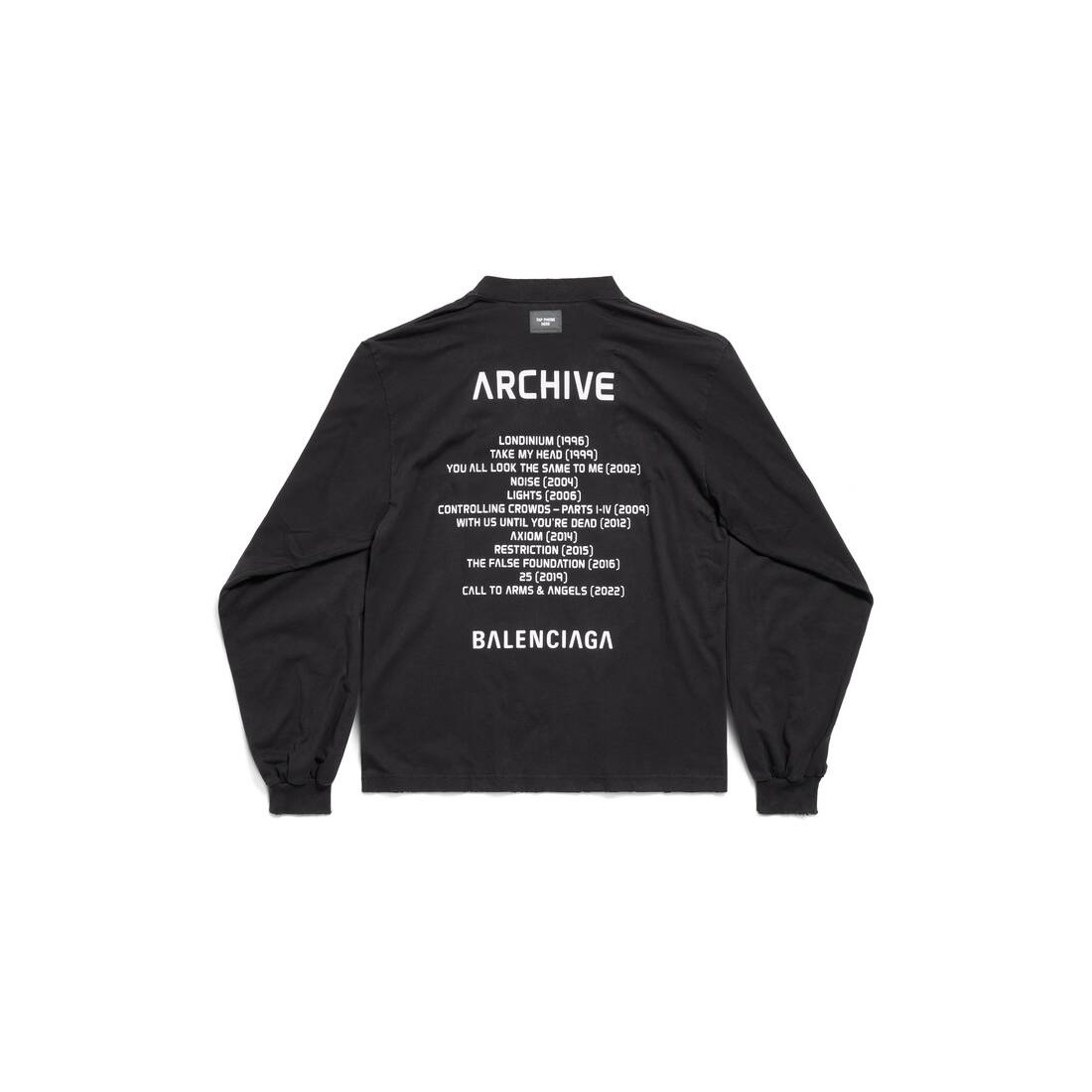 BALENCIAGA Balenciaga Music Archive Series Connected Long Sleeve T shirt Medium Fit in Black white REVERSIBLE