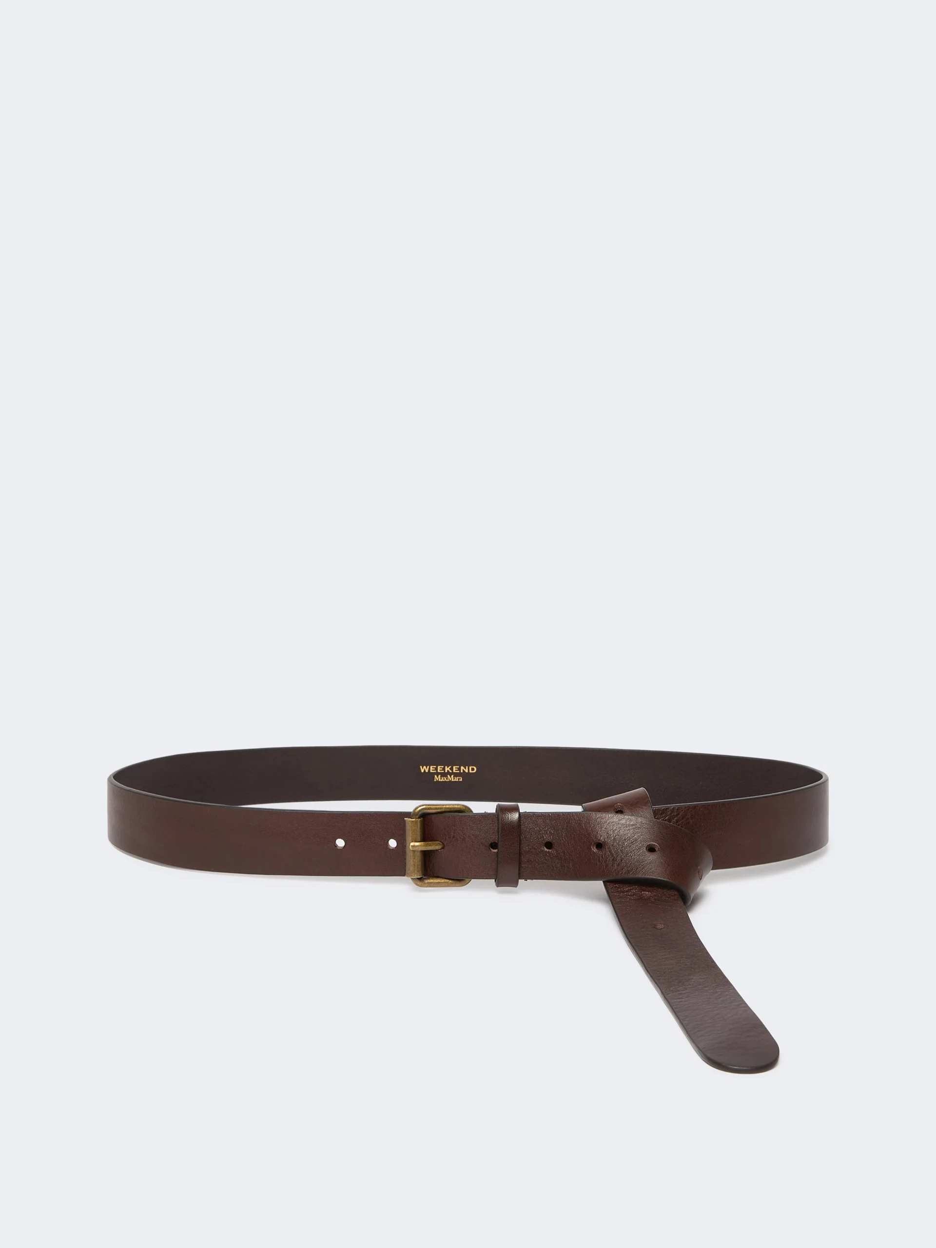 SAIO Leather belt - DARK BROWN - 1