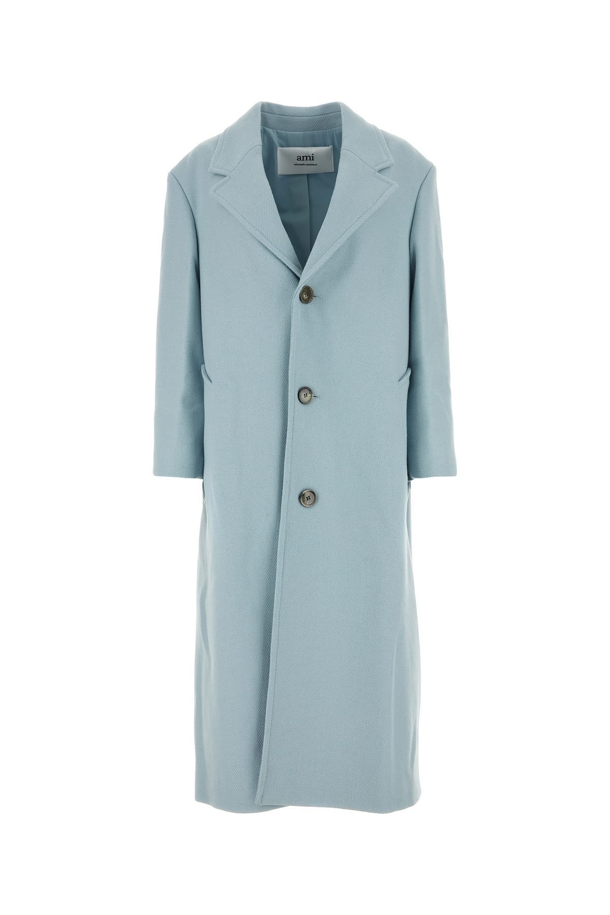 コート Ami Powder Blue Wool Blend Coat AMI Paris Powder blue wool blend coat | wananluxury | REVERSIBLE