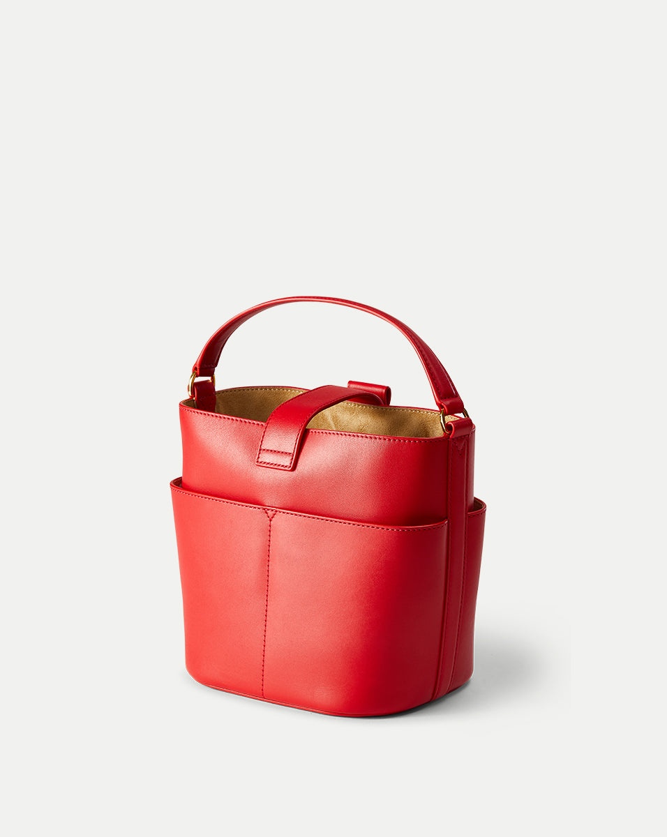 SMALL CREST LOCK BUCKET BAG - 5