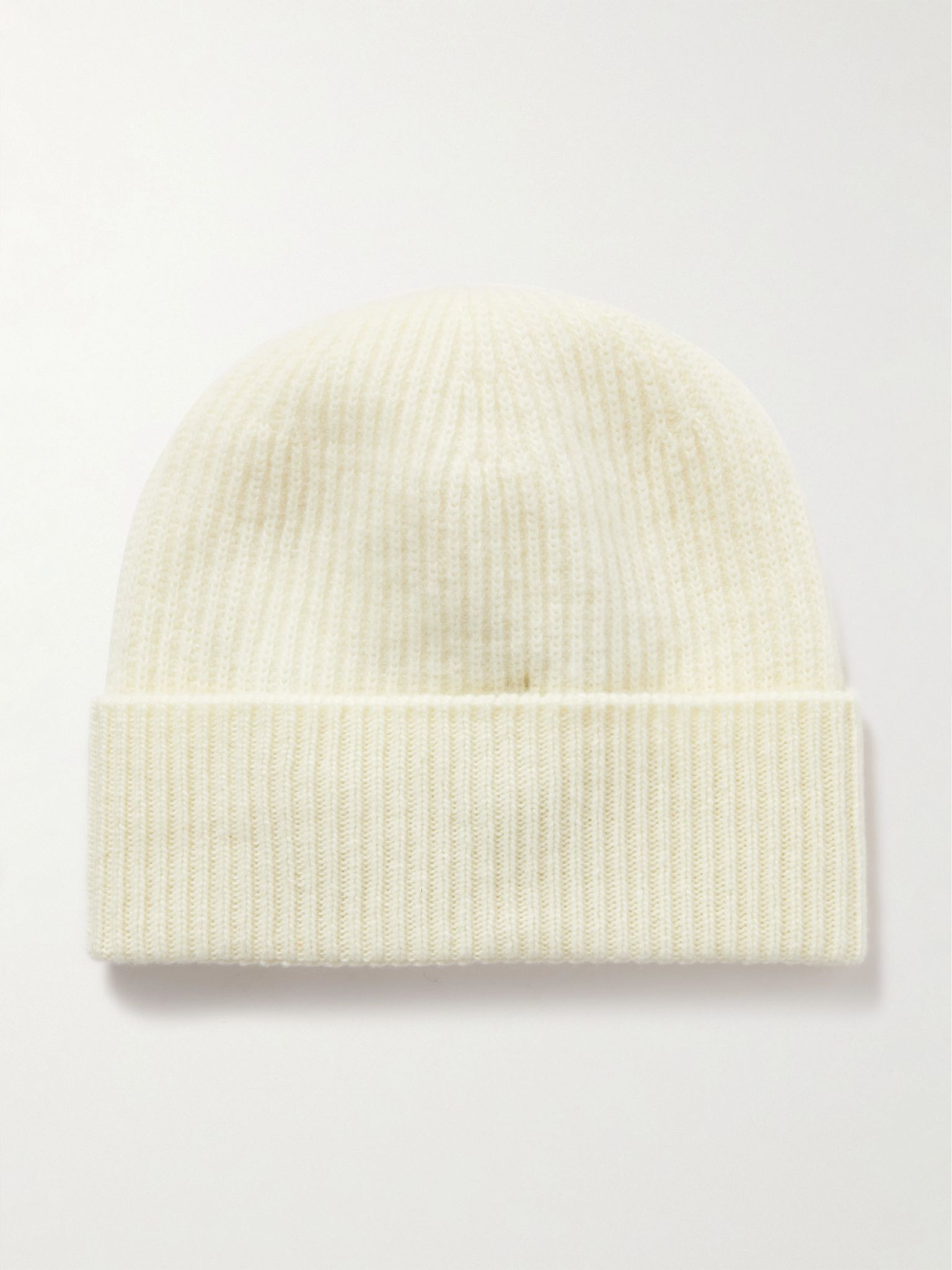 Appliquéd Ribbed Virgin Wool and Cashmere-Blend Beanie White - 3