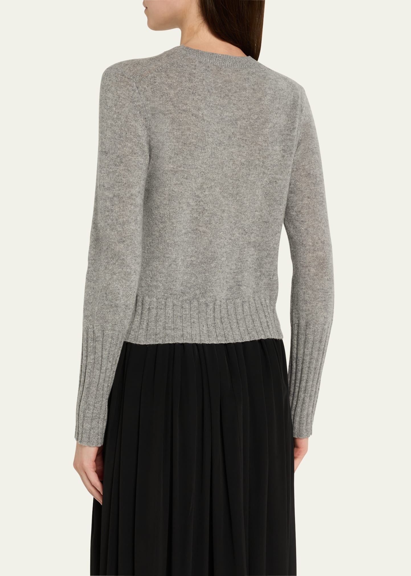 Shrunken Crewneck Sweater in Cashmere - 3