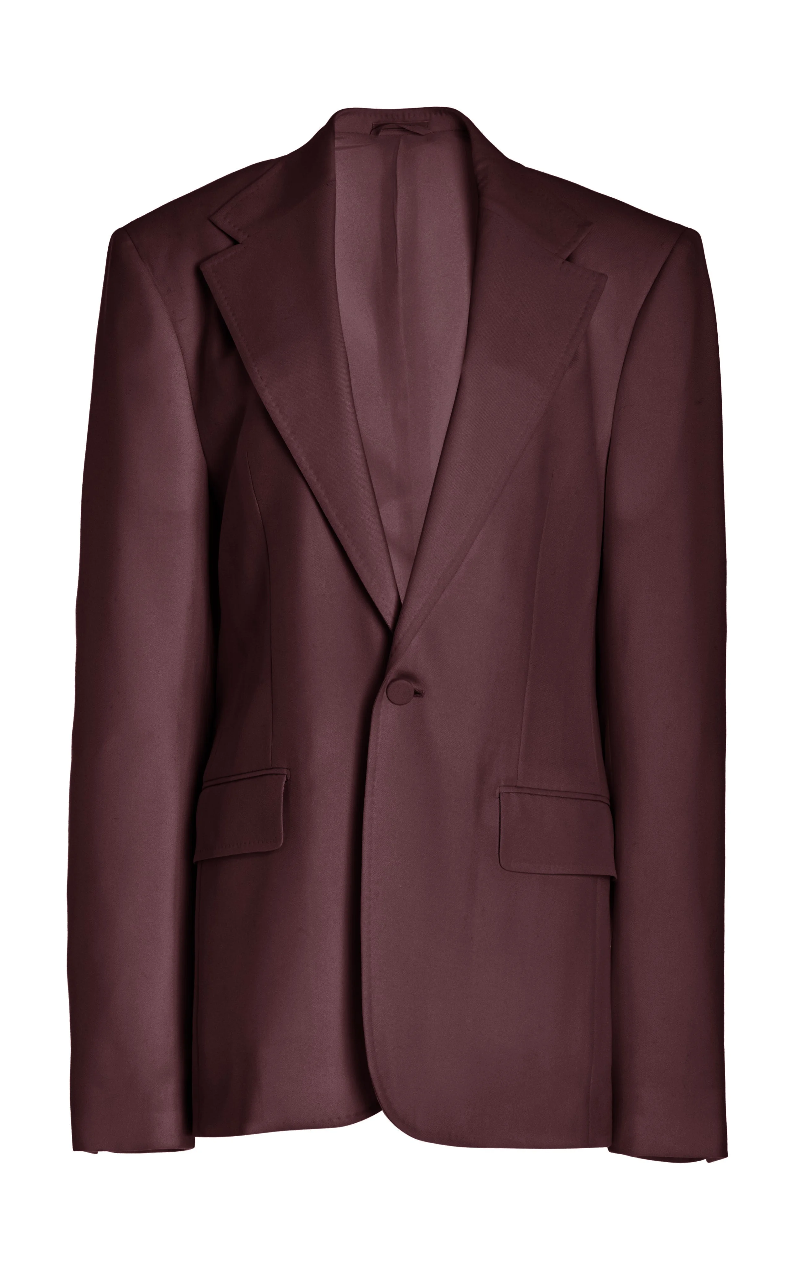 Leiva Blazer in Deep Bordeaux Wool Twill - 1