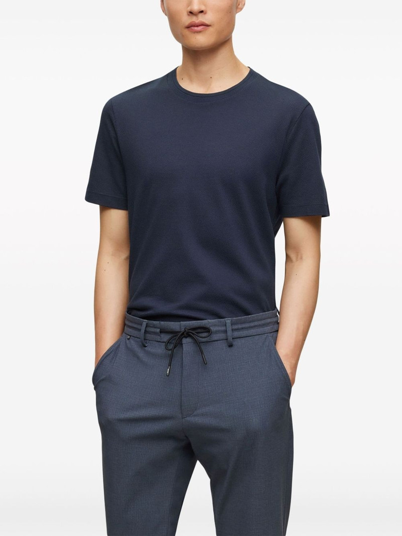 logo-tag bubble-jacquard cotton T-shirt 3