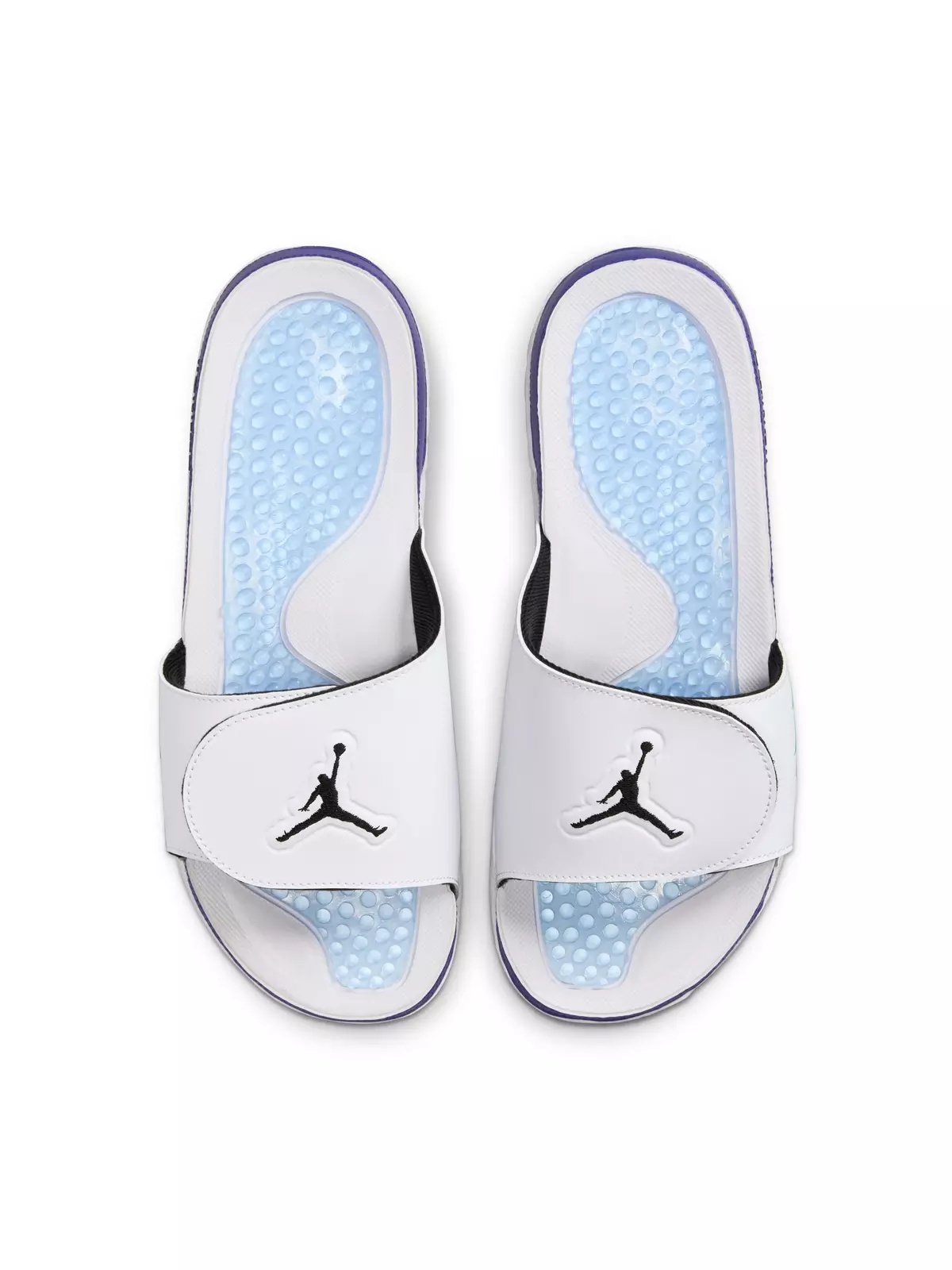Hydro Retro 5 "White/Black/New Emerald/Grape Ice" Men's Slide - 6