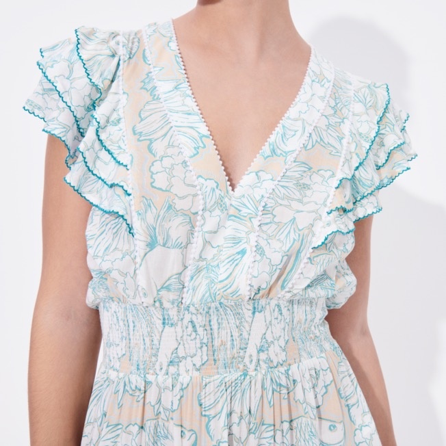 Women Mini Dress Hidden Fishes - Vilebrequin x Poupette St Barth - 7