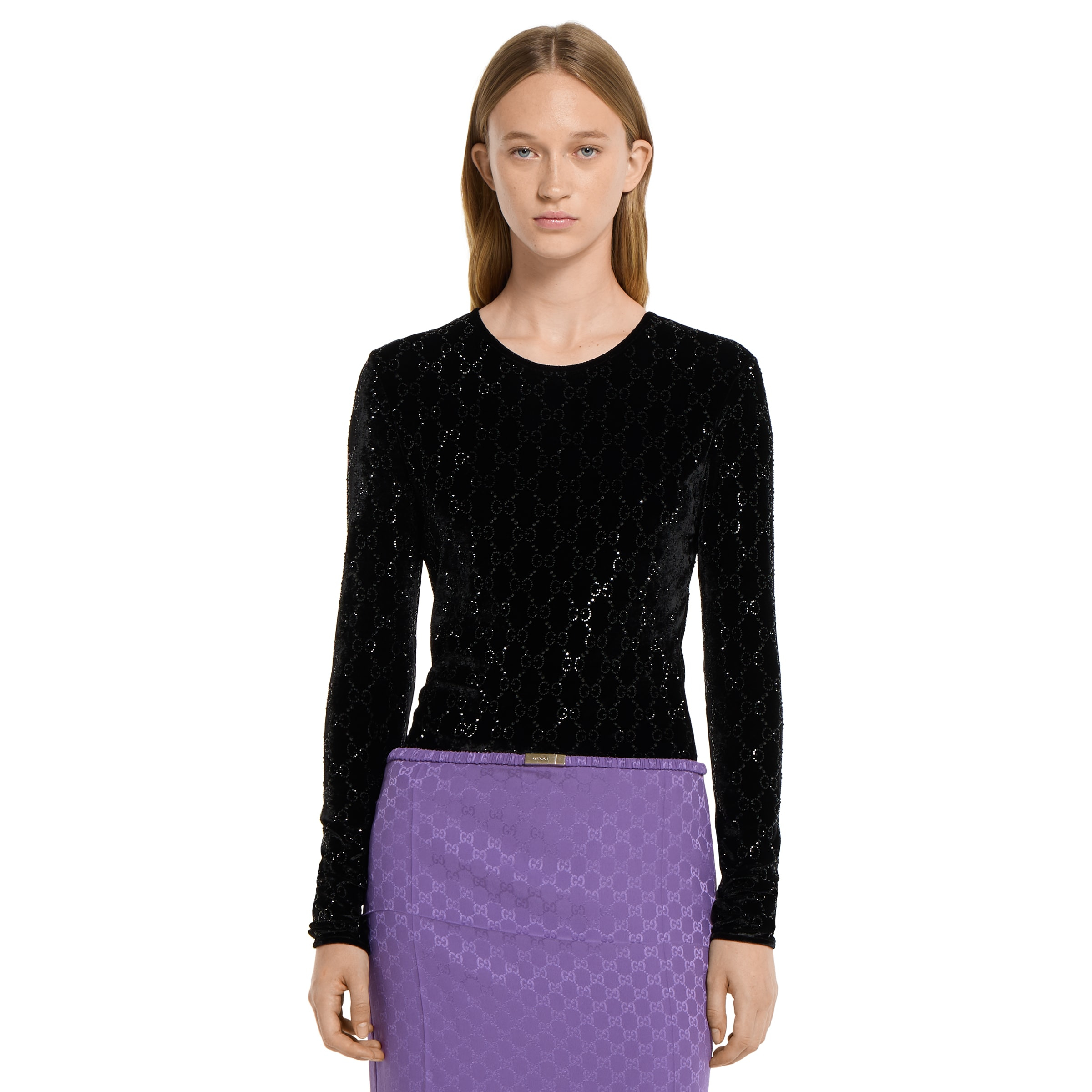 Embroidered stretch chenille top - 3