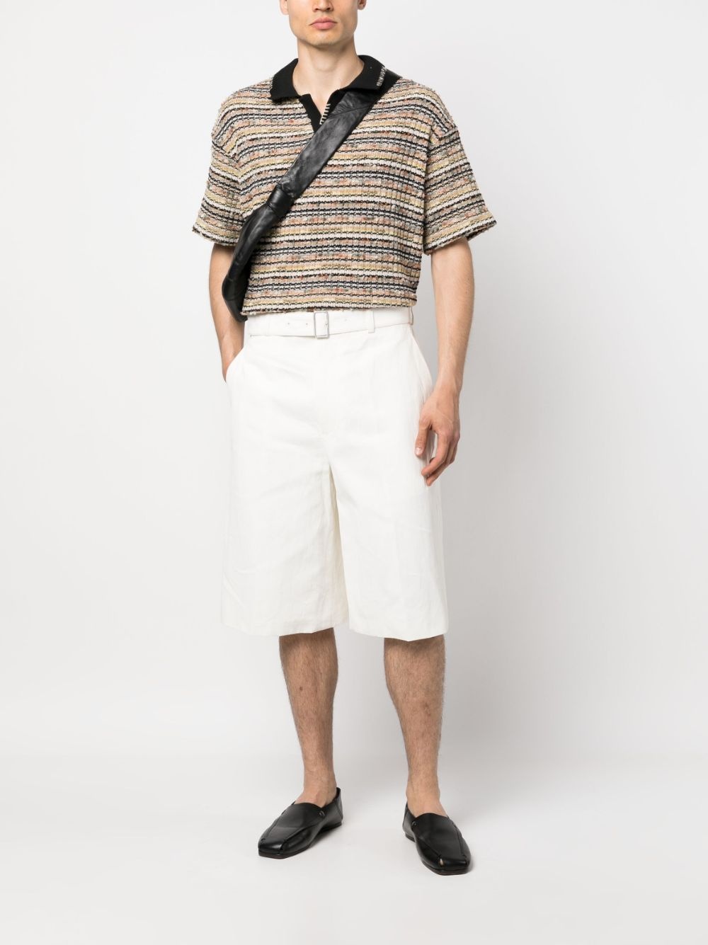 flared linen bermuda shorts - 2
