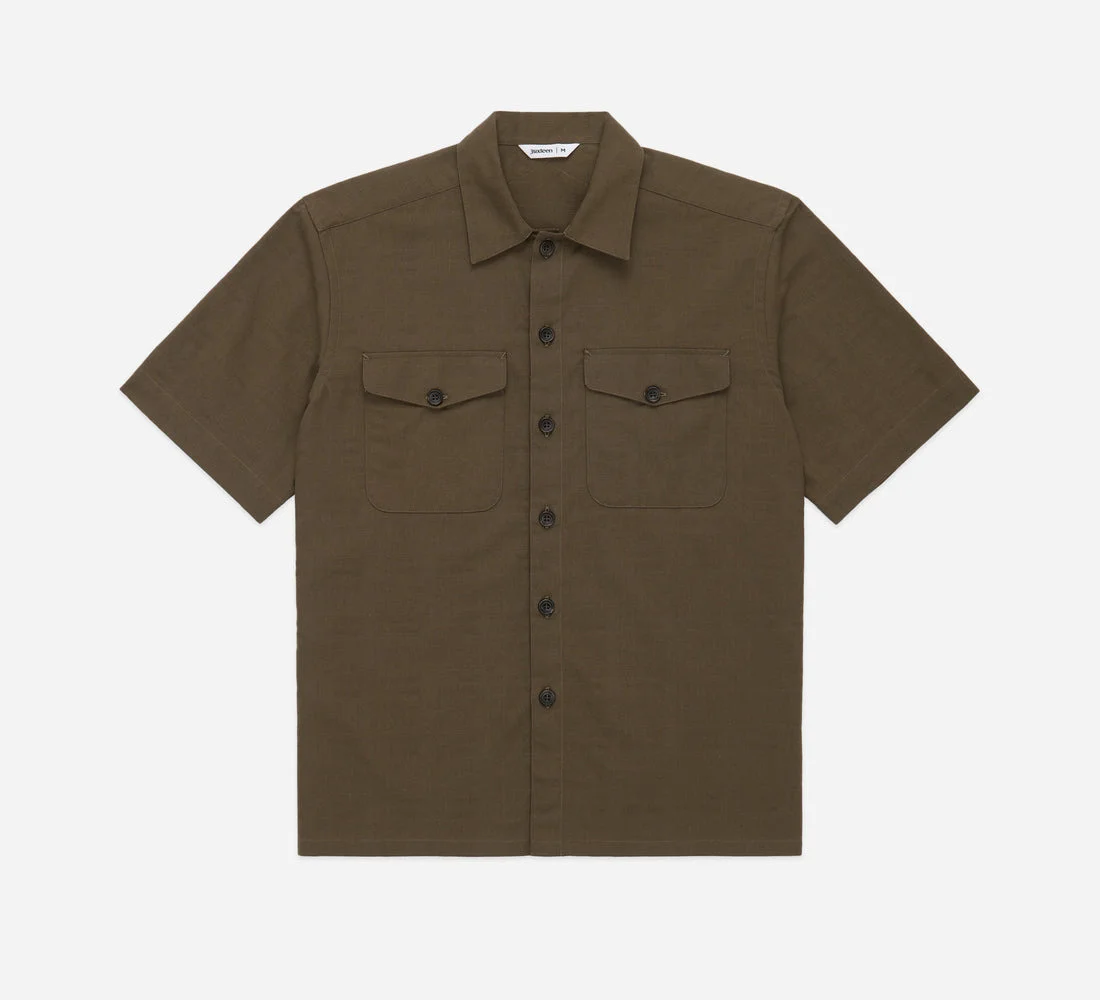 Safari Shirt - Drab Barkcloth - 1