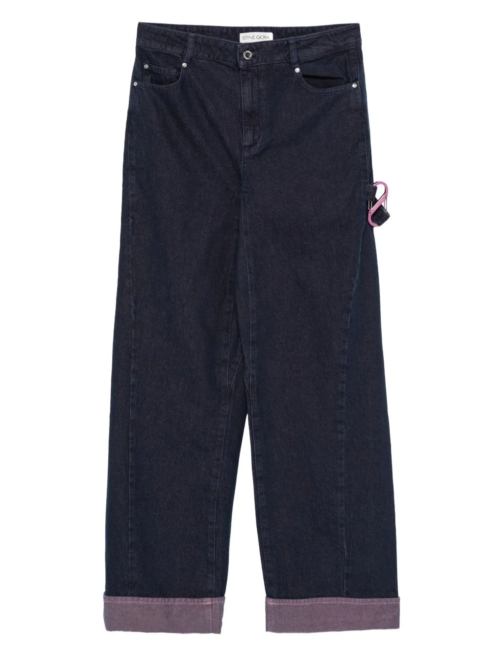 five-pockets cuffed jeans - 1