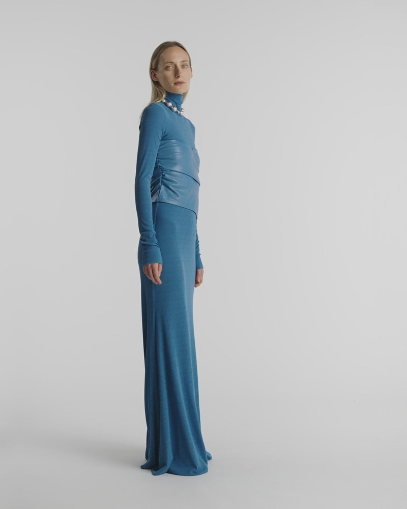 Mesh Jersey And Okobor™ Alt-Leather Maxi Dress 3