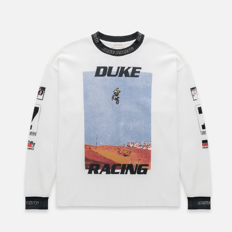 DR Motocross Vintage White Waffle Top 1