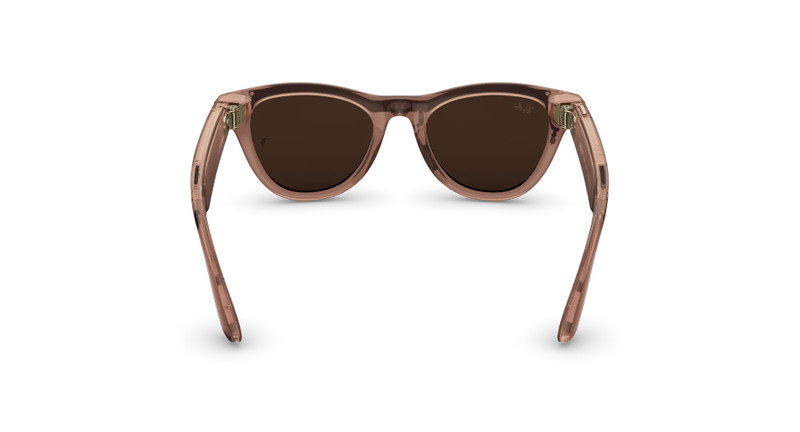 Ray-Ban Meta Skyler (Gen 2) Shiny Transparent Peach Transitions® Brown Lenses 4
